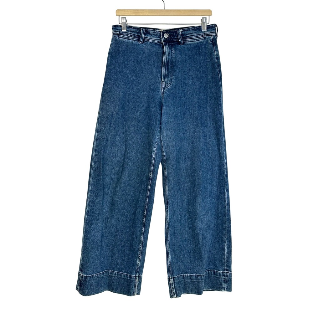 Everlane The Mariner Jean Women 28 Regular Blue Denim High Rise Wide Leg Crop